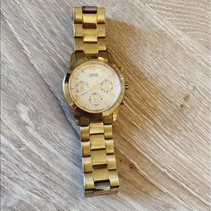 Guess Chonograph Gold Plated Watch